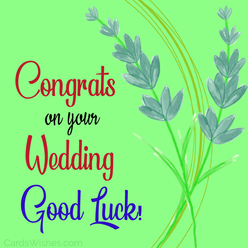 Congrats on your wedding! Good Luck!