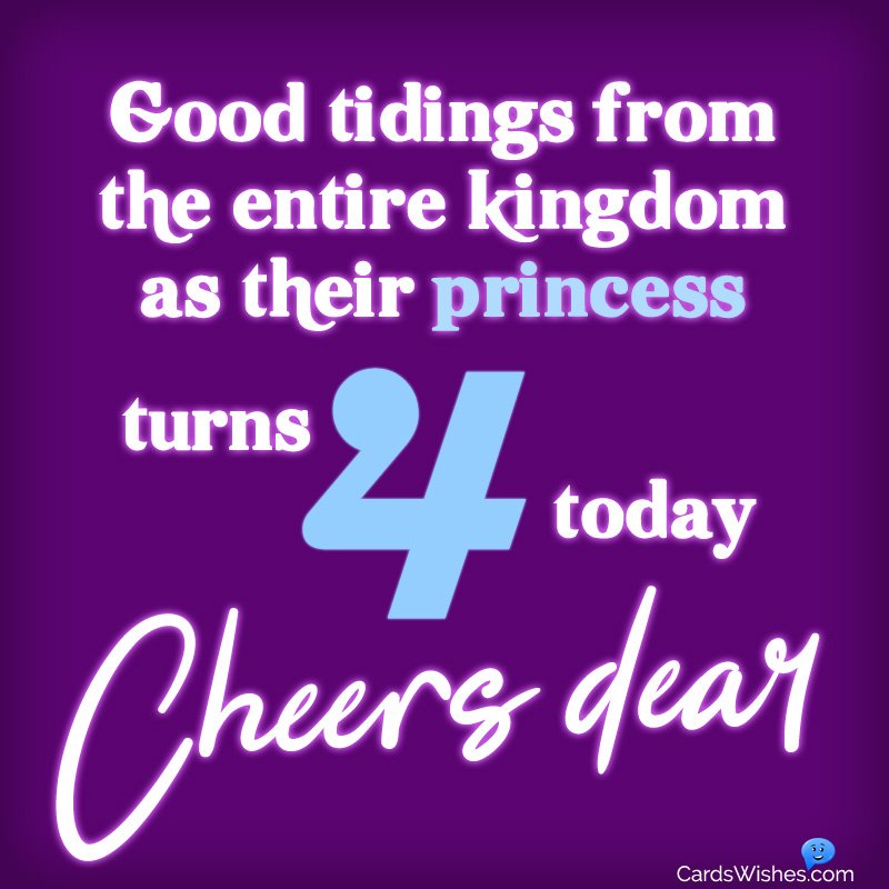 Good tidings from the entire kingdom as their princess turns 4 today. Cheers dear.