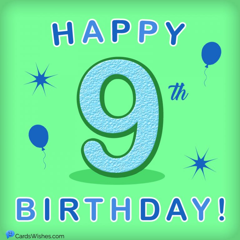 Happy 9th Birthday Wishes and Messages - CardsWishes.com