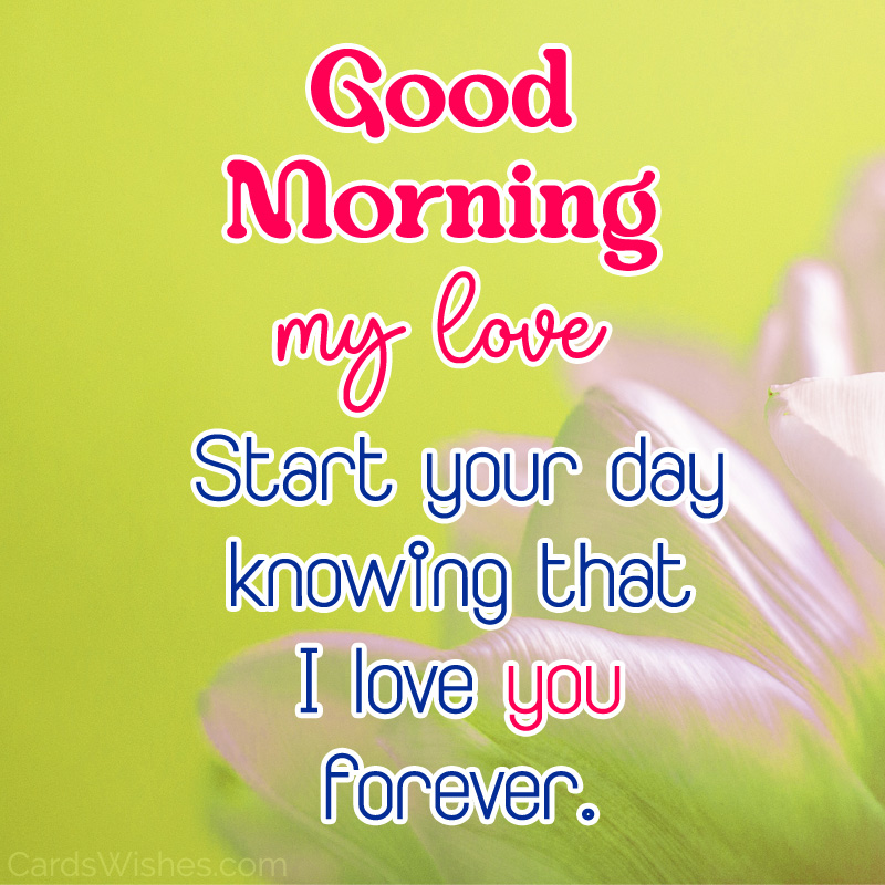 Start your day knowing that I love you forever.