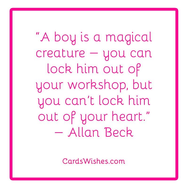 A boy is a magical creature