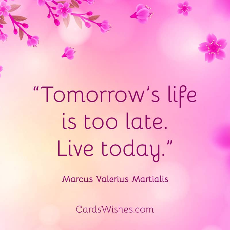 Tomorrow’s life is too late. Live today.