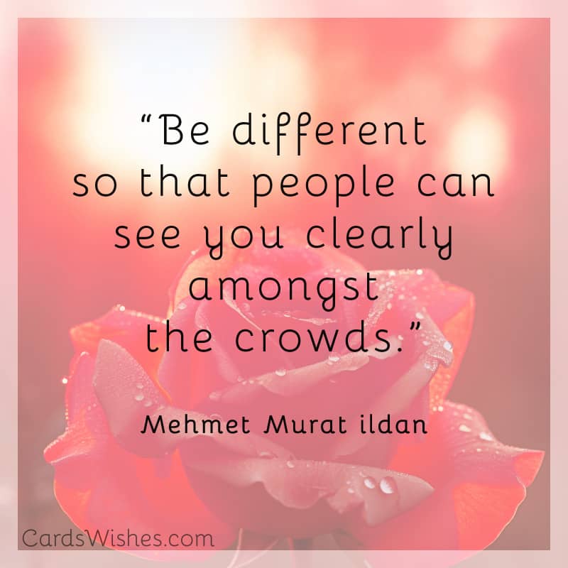 Be different so that people can see you clearly amongst the crowds.