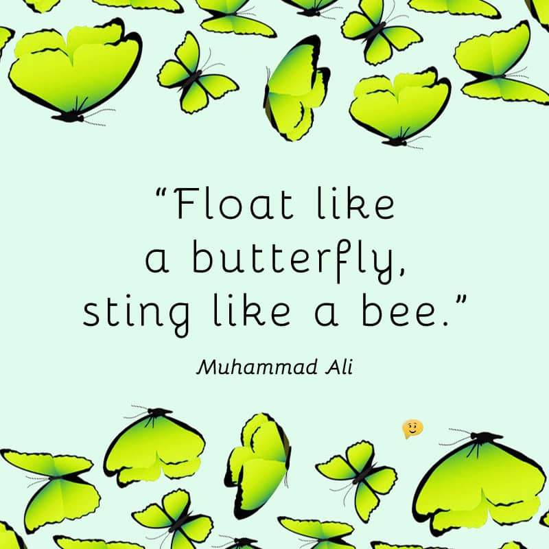 Float like a butterfly, sting like a bee