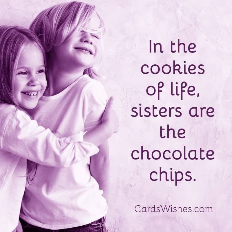 In the cookies of life, sisters are the chocolate chips.