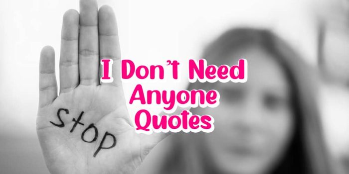 Top 30 I Don't Need Anyone Quotes